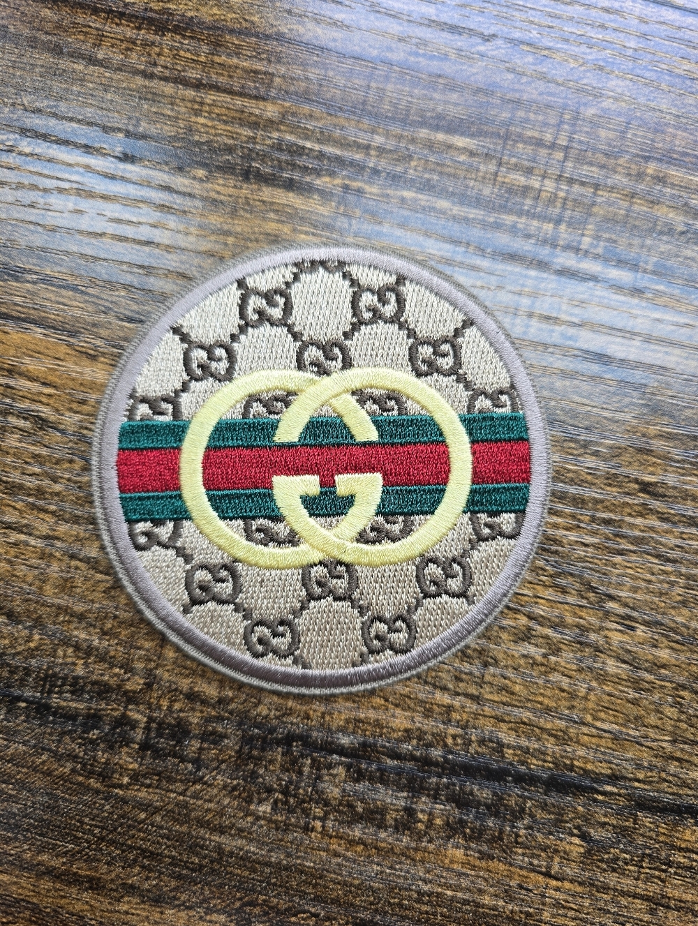 Double GG Embroidered Iron-On Patch - Designer-Inspired Accessory